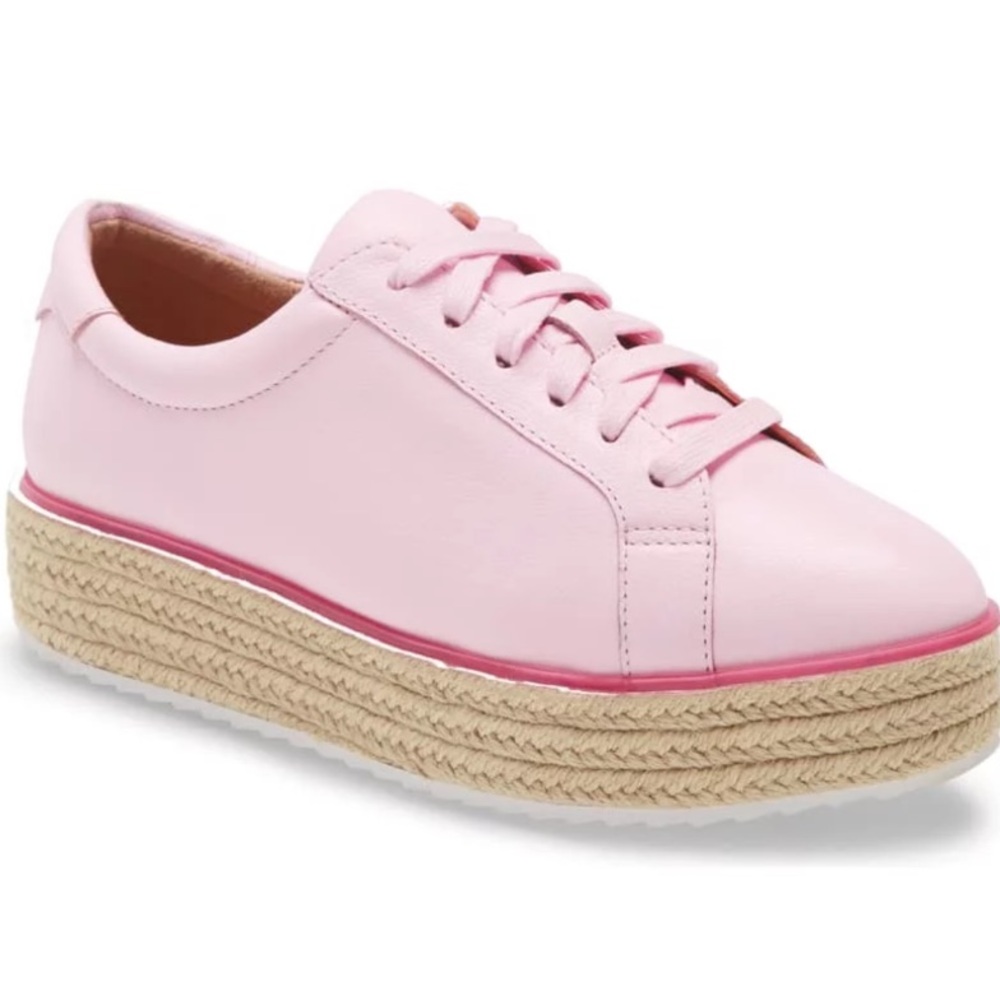 HALOGEN x ATLANTIC PACIFIC Pink Leather Espadrille Pointy Sneakers 8.5